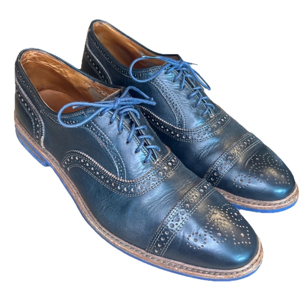 Allen Edmonds Strandmok Wingtip Oxford Shoes Mens 12D Black Leather Dainite Sole